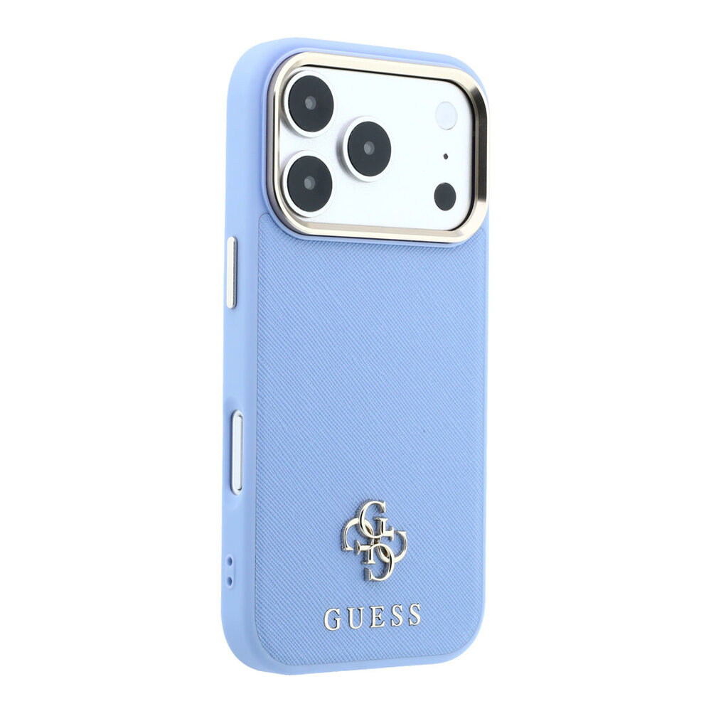 Guess Guess iPhone 18 Pro Hoesje harde behuizing - MagSafe - Saffiano - klein 4G - Classic Lichtblauw Guess Guess iPhone 18 Pro Hoesje harde behuizing - MagSafe - Saffiano - klein 4G - Classic Lichtblauw