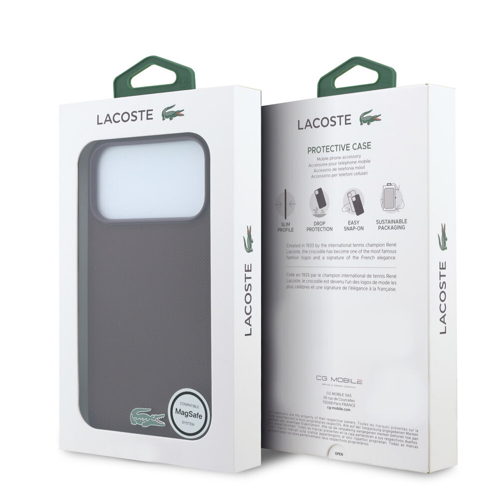 Lacoste Lacoste iPhone 18 Pro Max Hoesje harde behuizing - MagSafe - Petit Pique - PVC - gelakt logo Bordeauxrood Lacoste Lacoste iPhone 18 Pro Max Hoesje harde behuizing - MagSafe - Petit Pique - PVC - gelakt logo Bordeauxrood