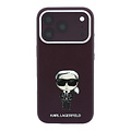 Karl Lagerfeld Karl Lagerfeld iPhone 18 Pro/iPhone 17 Pro Hartschalenhülle MagSafe SW Glattes PU Ikonik Skizze - Bordeaux
