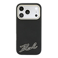 Karl Lagerfeld Karl Lagerfeld iPhone 18 Pro Max/iPhone 17 Pro Max Hardcasehoesje MagSafe SW Generfd PU Handtekeninglogo van hars - Zwart