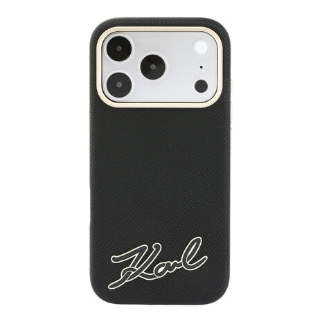 Karl Lagerfeld Karl iPhone 18 Pro Max Hülle Hartschale - MagSafe - SW - genarbtes PU - Signaturlogo aus Kunstharz Schwarz Karl Lagerfeld Karl iPhone 18 Pro Max Hülle Hartschale - MagSafe - SW - genarbtes PU - Signaturlogo aus Kunstharz Schwarz