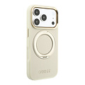 Guess Guess iPhone 18 Pro Max/iPhone 17 Pro Max Hartschalenhülle MagSafe Genarbtes PU 360° Ringständer Klassisches Logo - Beige