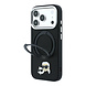 Karl Lagerfeld Karl iPhone 18 Pro Hoesje harde behuizing - MagSafe - PU - ringstandaard 360 - KC Heads-pin Zwart