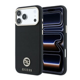 Guess Guess iPhone 18 Pro Hoesje harde behuizing - MagSafe - SW - generfd PU - rond strasslogo Zwart