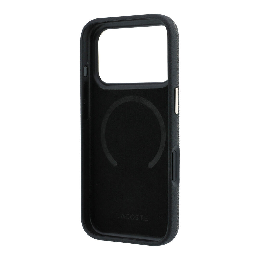 Lacoste Lacoste iPhone 18 Pro Hoesje harde behuizing - MagSafe - PVC - The Blend - ringstandaard Bruin/Lichtgoud Lacoste Lacoste iPhone 18 Pro Hoesje harde behuizing - MagSafe - PVC - The Blend - ringstandaard Bruin/Lichtgoud