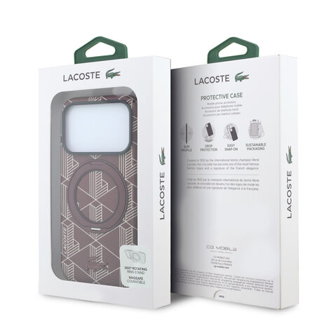 Lacoste Lacoste iPhone 18 Pro Max Hoesje harde behuizing - MagSafe - PVC - The Blend - ringstandaard Bordeauxrood Lacoste Lacoste iPhone 18 Pro Max Hoesje harde behuizing - MagSafe - PVC - The Blend - ringstandaard Bordeauxrood