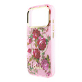 Guess Guess iPhone 18 Pro Max/iPhone 17 Pro Max Hartschalenhülle MagSafe IML Glitzer Blossom Roses Rosenmuster - Rosa