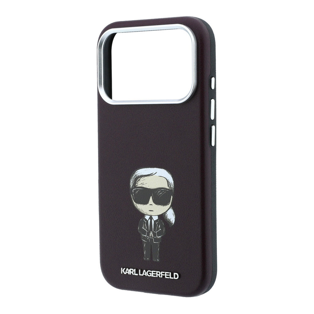Karl Lagerfeld Karl iPhone 18 Pro Max Hülle Hartschale - MagSafe - SW - glattes PU - Ikonik Sketch Bordeauxrot Karl Lagerfeld Karl iPhone 18 Pro Max Hülle Hartschale - MagSafe - SW - glattes PU - Ikonik Sketch Bordeauxrot