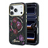 Guess iPhone 18 Pro Case hard shell - MagSafe - IML - glitter - Blossom Roses Black