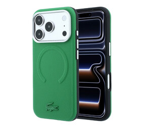 Lacoste Lacoste iPhone 18 Pro Hoesje harde behuizing - MagSafe - PVC - Petit Pique - reliëf Groen (Estragon)