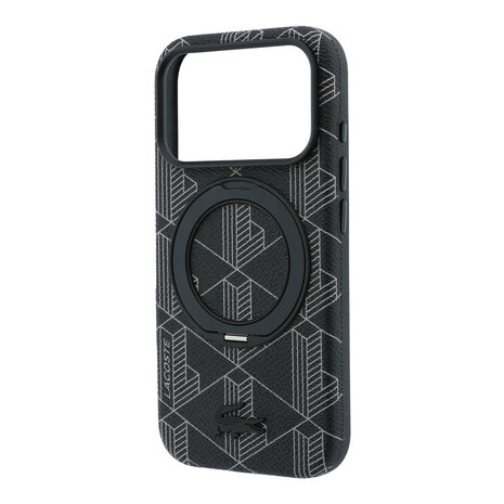Lacoste Lacoste iPhone 18 Pro Max Hoesje harde behuizing - MagSafe - PVC - The Blend - ringstandaard Zwart