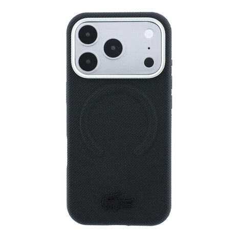 Lacoste Lacoste iPhone 18 Pro Coque structure rigide - MagSafe - PVC - Petit Pique - relief Noir Lacoste Lacoste iPhone 18 Pro Coque structure rigide - MagSafe - PVC - Petit Pique - relief Noir