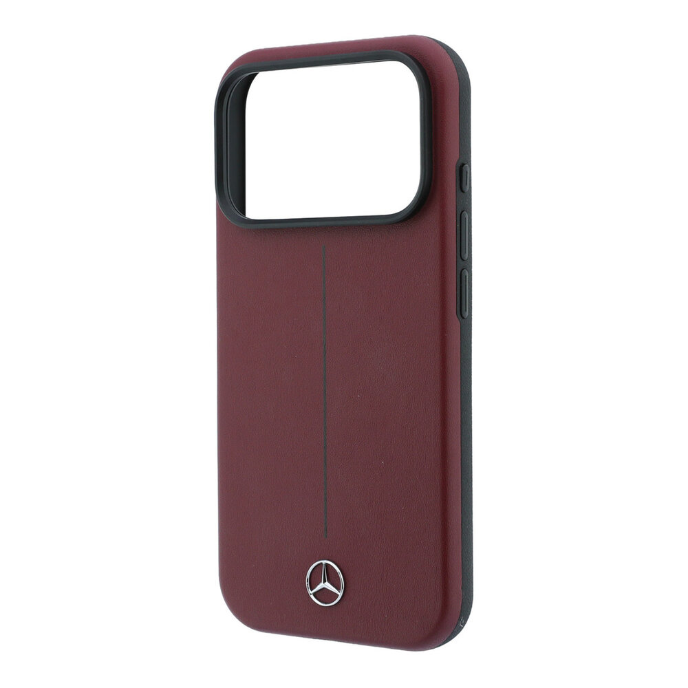Mercedes-Benz Mercedes-Benz iPhone 18 Pro Hülle Hartschale - MagSafe - PU-Leder - Semi Wrap - Iconic Line Bordeauxrot Mercedes-Benz Mercedes-Benz iPhone 18 Pro Hülle Hartschale - MagSafe - PU-Leder - Semi Wrap - Iconic Line Bordeauxrot