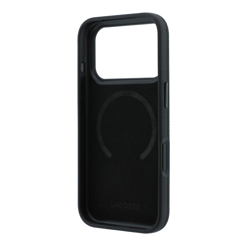 Lacoste Lacoste iPhone 18 Pro Max Hoesje harde behuizing - MagSafe - PVC - Petit Pique - ringstandaard Zwart