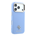 Guess Guess iPhone 18 Pro Max/iPhone 17 Pro Max Hartschalenhülle MagSafe Saffiano Kleines 4G-Logo Klassisches Logo - Hellblau