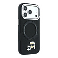 Karl Lagerfeld Karl Lagerfeld iPhone 18 Pro Max/iPhone 17 Pro Max Hartschalenhülle MagSafe PU 360° Ringständer KC Heads-Anstecker - Schwarz