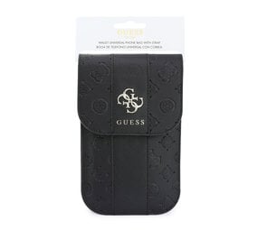 Guess Guess Phone pouch Peony - PU - 4G logo - classic logo - stripe pattern - carrying strap Black Guess Guess Phone pouch Peony - PU - 4G logo - classic logo - stripe pattern - carrying strap Black