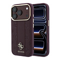 Guess Guess iPhone 18 Pro Max/iPhone 17 Pro Max Hartschalenhülle MagSafe PU Streifen HS Pfingstrose 4G-Logo - Bordeaux