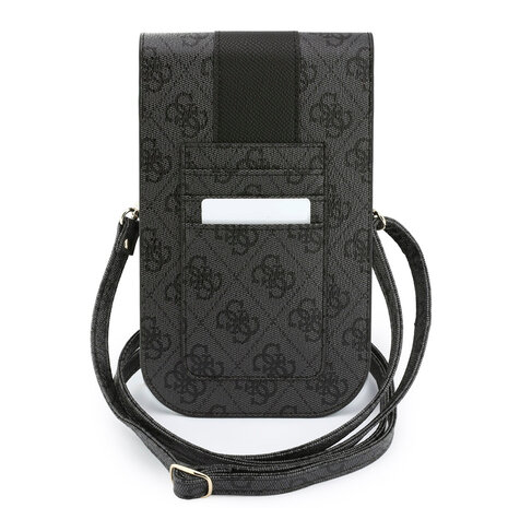 Guess Guess Phone pouch 4G - PU - round 4G logo - classic logo - stripe pattern - carrying strap Black Guess Guess Phone pouch 4G - PU - round 4G logo - classic logo - stripe pattern - carrying strap Black