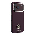 Guess Guess iPhone 18 Pro/iPhone 17 Pro Hartschalenhülle MagSafe SW Genarbtes PU Rundes Strasslogo - Bordeaux