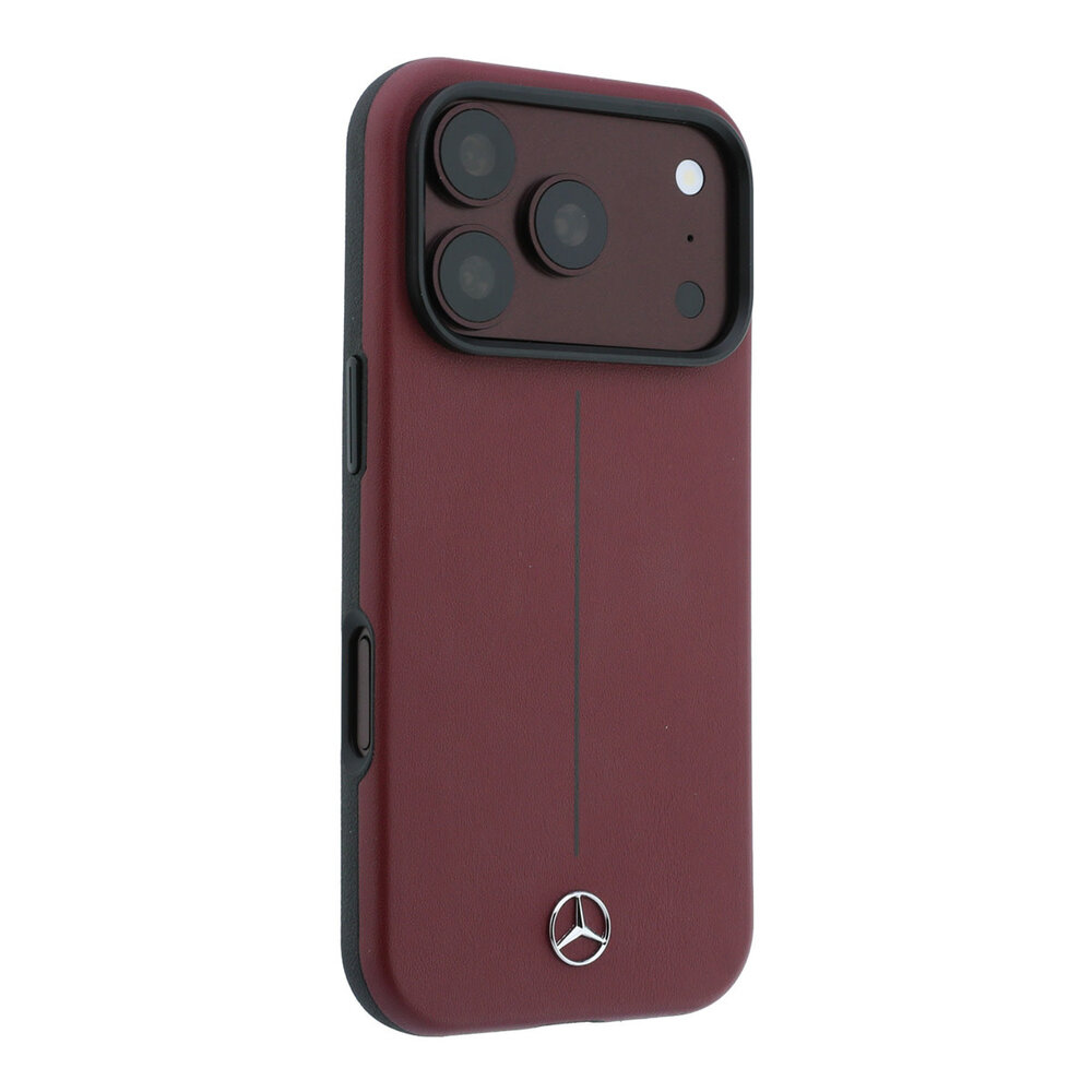 Mercedes-Benz Mercedes-Benz iPhone 18 Pro Hoesje harde behuizing - MagSafe - PU-leer - Semi Wrap - Iconic Line Bordeauxrood Mercedes-Benz Mercedes-Benz iPhone 18 Pro Hoesje harde behuizing - MagSafe - PU-leer - Semi Wrap - Iconic Line Bordeauxrood