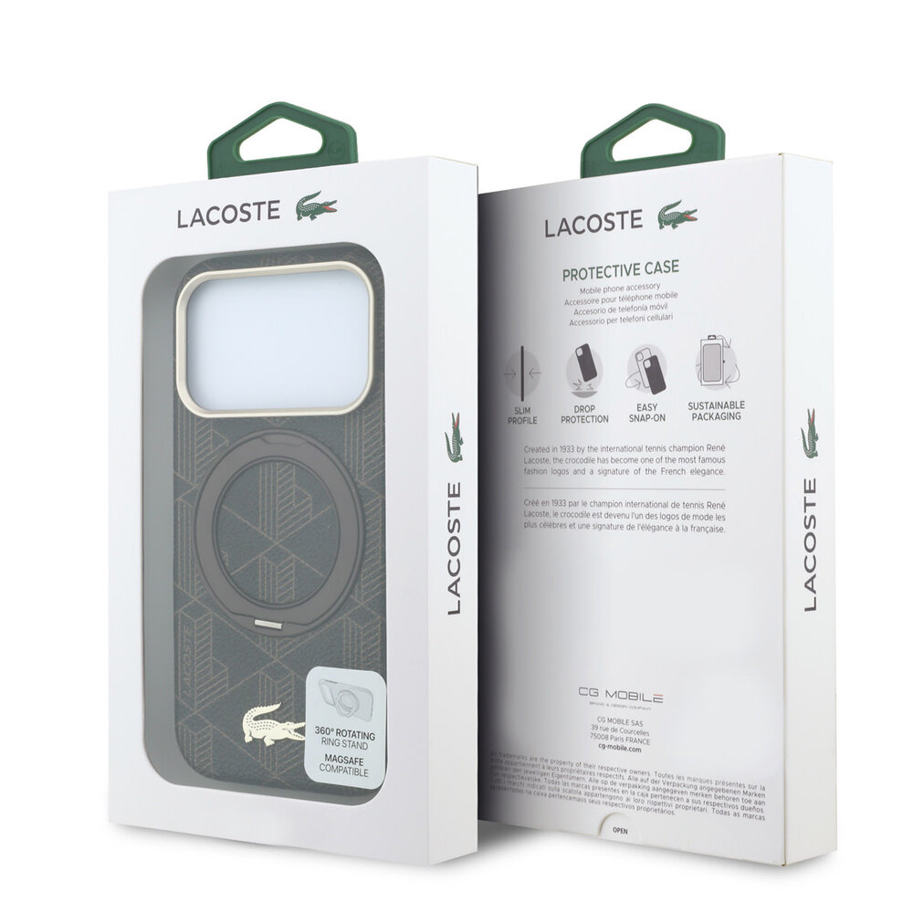 Lacoste Lacoste iPhone 18 Pro Max Hoesje harde behuizing - MagSafe - PVC - The Blend - ringstandaard Bruin/Lichtgoud Lacoste Lacoste iPhone 18 Pro Max Hoesje harde behuizing - MagSafe - PVC - The Blend - ringstandaard Bruin/Lichtgoud