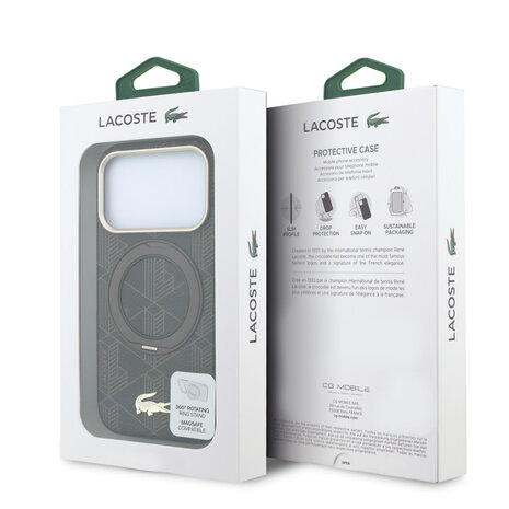 Lacoste Lacoste iPhone 18 Pro Max Hoesje harde behuizing - MagSafe - PVC - The Blend - ringstandaard Bruin/Lichtgoud Lacoste Lacoste iPhone 18 Pro Max Hoesje harde behuizing - MagSafe - PVC - The Blend - ringstandaard Bruin/Lichtgoud