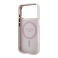 Guess Guess iPhone 18 Pro Max/iPhone 17 Pro Max Hartschalenhülle MagSafe PU 4G 360° Ringständer Klassisches Logo - Rosa