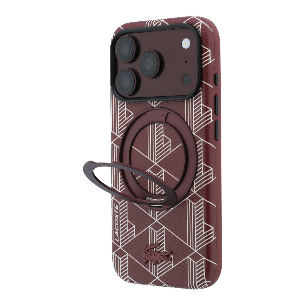 Lacoste Lacoste iPhone 18 Pro Max Hoesje harde behuizing - MagSafe - PVC - The Blend - ringstandaard Bordeauxrood Lacoste Lacoste iPhone 18 Pro Max Hoesje harde behuizing - MagSafe - PVC - The Blend - ringstandaard Bordeauxrood
