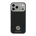 Guess Guess iPhone 18 Pro Max/iPhone 17 Pro Max Hartschalenhülle MagSafe SW Genarbtes PU Rundes Strasslogo - Schwarz