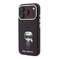 Karl Lagerfeld Karl Lagerfeld iPhone 18 Pro Max/iPhone 17 Pro Max Hartschalenhülle MagSafe SW Glattes PU Ikonik Skizze - Bordeaux