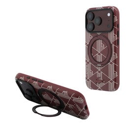 Lacoste Lacoste iPhone 18 Pro Max Hoesje harde behuizing - MagSafe - PVC - The Blend - ringstandaard Bordeauxrood