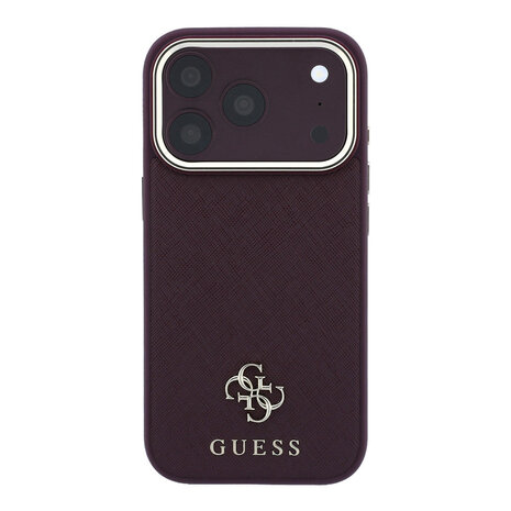 Guess Guess iPhone 18 Pro Hülle Hartschale - MagSafe - Saffiano - kleines 4G - Classic Bordeauxrot Guess Guess iPhone 18 Pro Hülle Hartschale - MagSafe - Saffiano - kleines 4G - Classic Bordeauxrot