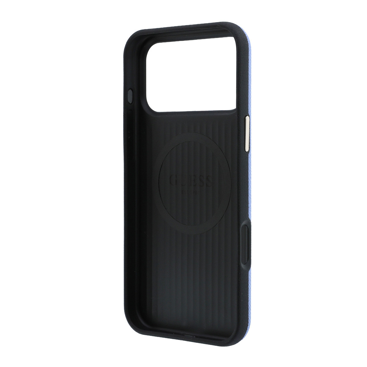 Guess Guess iPhone 18 Pro Max Hoesje harde behuizing - MagSafe - SW - generfd PU - rond strasslogo Lichtblauw, foto 5 van 6