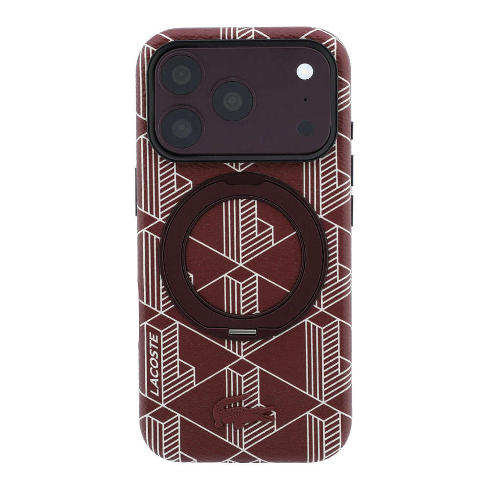 Lacoste Lacoste iPhone 18 Pro Max Hoesje harde behuizing - MagSafe - PVC - The Blend - ringstandaard Bordeauxrood Lacoste Lacoste iPhone 18 Pro Max Hoesje harde behuizing - MagSafe - PVC - The Blend - ringstandaard Bordeauxrood