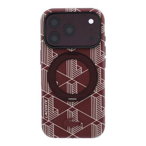 Lacoste Lacoste iPhone 18 Pro Max/iPhone 17 Pro Max Hartschalenhülle MagSafe PVC The Blend Ringständer - Bordeaux