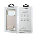 Karl Lagerfeld Karl Lagerfeld iPhone 18 Pro Max/iPhone 17 Pro Max Hardcasehoesje MagSafe SW Generfd PU Handtekeninglogo van hars - Roze