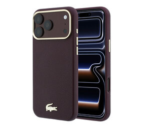 Lacoste Lacoste iPhone 18 Pro Max Hülle Hartschale - MagSafe - PVC - Champs Elysees - Prägung Bordeauxrot Lacoste Lacoste iPhone 18 Pro Max Hülle Hartschale - MagSafe - PVC - Champs Elysees - Prägung Bordeauxrot