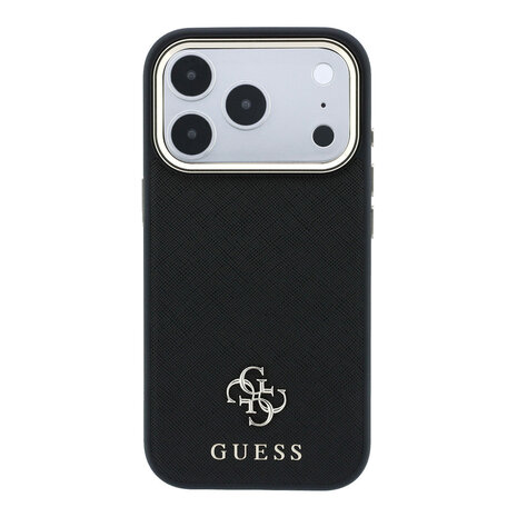 Guess Guess iPhone 18 Pro Hoesje harde behuizing - MagSafe - Saffiano - klein 4G - Classic Zwart