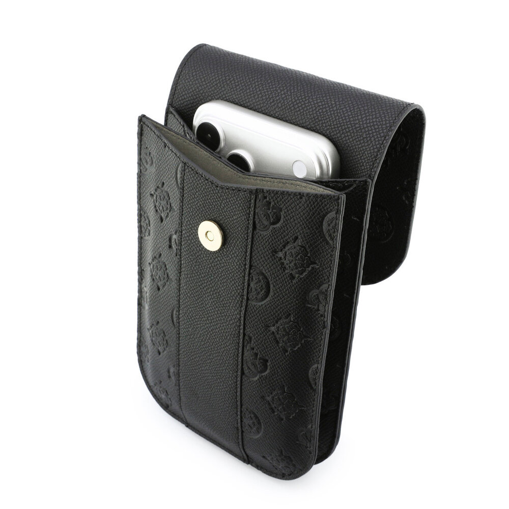 Guess Guess Phone pouch Peony - PU - 4G logo - classic logo - stripe pattern - carrying strap Black Guess Guess Phone pouch Peony - PU - 4G logo - classic logo - stripe pattern - carrying strap Black