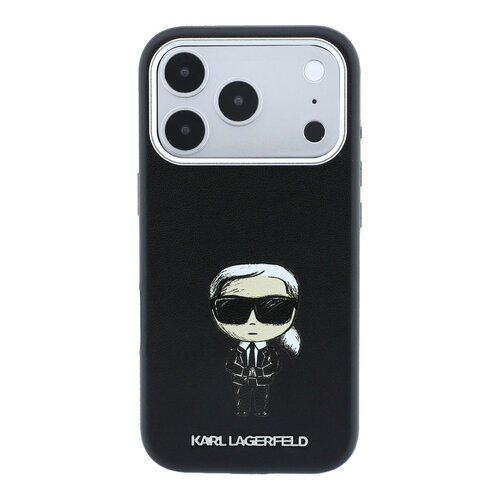 Karl Lagerfeld Karl Lagerfeld iPhone 18 Pro Max/iPhone 17 Pro Max Hartschalenhülle MagSafe SW Glattes PU Ikonik Skizze - Schwarz