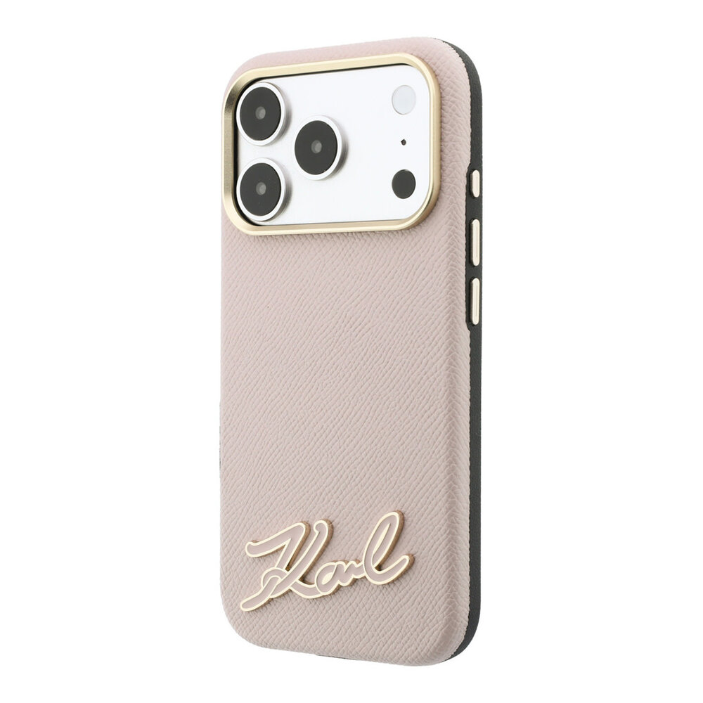 Karl Lagerfeld Karl iPhone 18 Pro Max Hülle Hartschale - MagSafe - SW - genarbtes PU - Signaturlogo aus Kunstharz Rosa Karl Lagerfeld Karl iPhone 18 Pro Max Hülle Hartschale - MagSafe - SW - genarbtes PU - Signaturlogo aus Kunstharz Rosa
