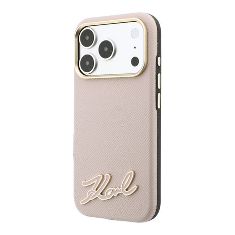 Karl Lagerfeld Karl iPhone 18 Pro Max Hülle Hartschale - MagSafe - SW - genarbtes PU - Signaturlogo aus Kunstharz Rosa Karl Lagerfeld Karl iPhone 18 Pro Max Hülle Hartschale - MagSafe - SW - genarbtes PU - Signaturlogo aus Kunstharz Rosa