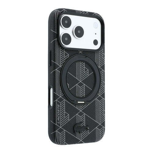 Lacoste Lacoste iPhone 18 Pro/iPhone 17 Pro Hard Case MagSafe PVC The Blend Ring Stand - Black