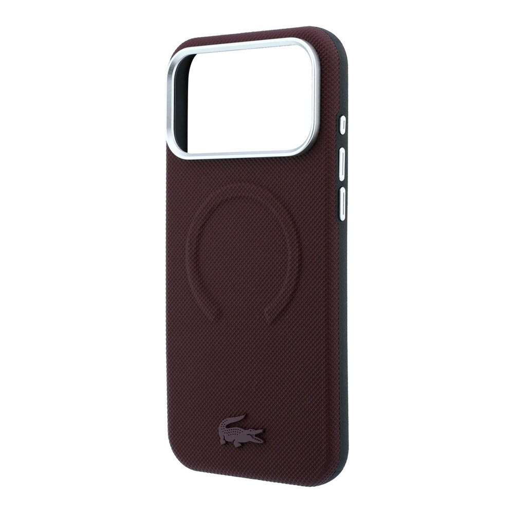 Lacoste Lacoste iPhone 18 Pro Max Hülle Hartschale - MagSafe - PVC - Petit Pique - Prägung Bordeauxrot Lacoste Lacoste iPhone 18 Pro Max Hülle Hartschale - MagSafe - PVC - Petit Pique - Prägung Bordeauxrot