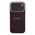 Guess Guess iPhone 18 Pro/iPhone 17 Pro Hartschalenhülle MagSafe Saffiano HS Pfingstrose Ring - Bordeaux