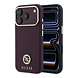 Guess Guess iPhone 18 Pro Max Hoesje harde behuizing - MagSafe - SW - generfd PU - rond strasslogo Bordeauxrood Guess Guess iPhone 18 Pro Max Hoesje harde behuizing - MagSafe - SW - generfd PU - rond strasslogo Bordeauxrood