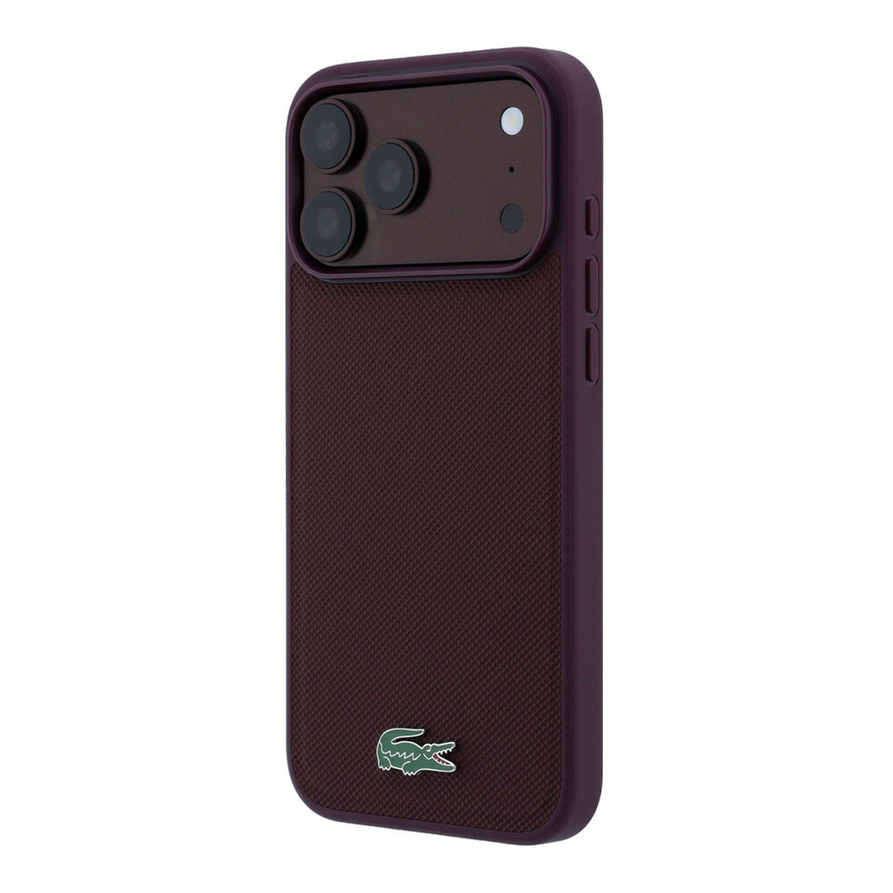 Lacoste Lacoste iPhone 18 Pro Max Hülle Hartschale - MagSafe - Petit Pique - PVC - lackiertes Logo Bordeauxrot Lacoste Lacoste iPhone 18 Pro Max Hülle Hartschale - MagSafe - Petit Pique - PVC - lackiertes Logo Bordeauxrot