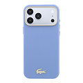 Lacoste Lacoste iPhone 18 Pro Max/iPhone 17 Pro Max Hardcasehoesje MagSafe PVC Champs Élysées Reliëf - Lichtblauw
