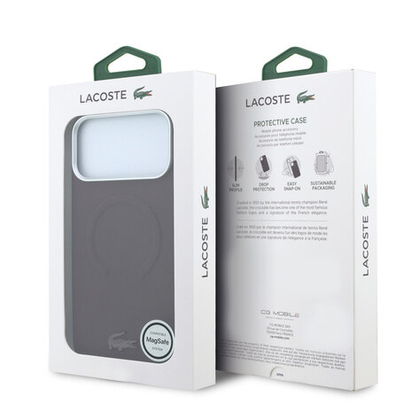 Lacoste Lacoste iPhone 18 Pro Max Hülle Hartschale - MagSafe - PVC - Petit Pique - Prägung Bordeauxrot Lacoste Lacoste iPhone 18 Pro Max Hülle Hartschale - MagSafe - PVC - Petit Pique - Prägung Bordeauxrot